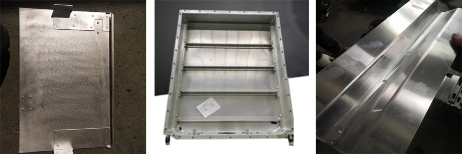 鋁柜門點焊樣品，電池鋁箱點焊樣品，鋁工具箱點焊樣品