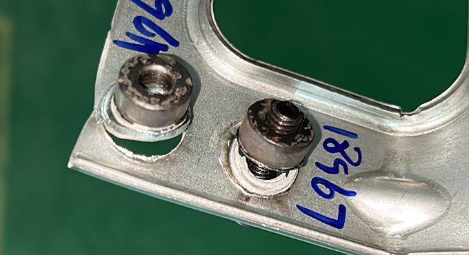 螺母焊接后測試結果