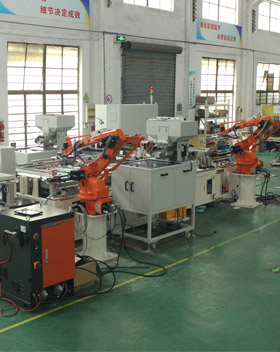 空調外機底板掛耳自動點焊生產線