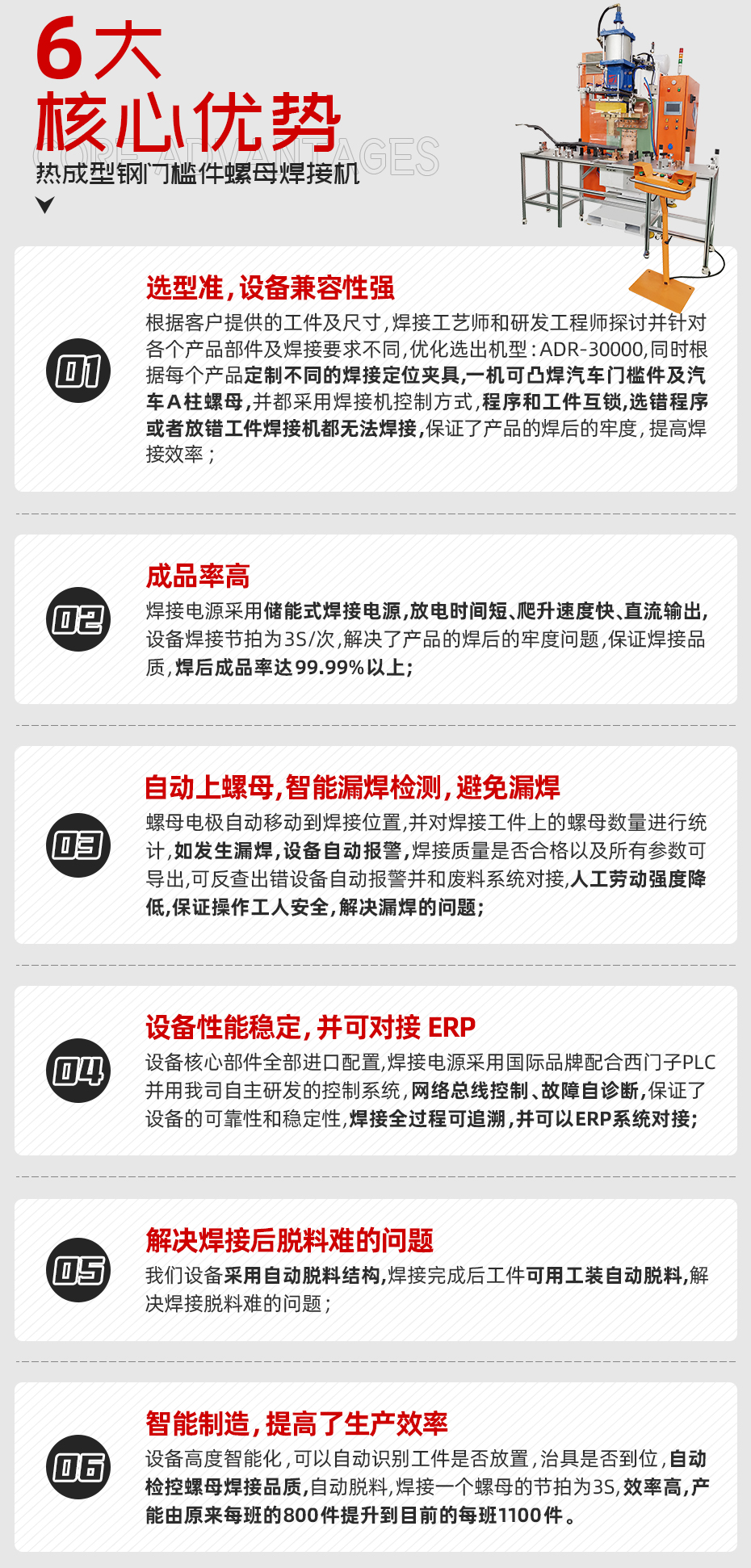 熱成型鋼門檻件螺母焊接機核心優勢